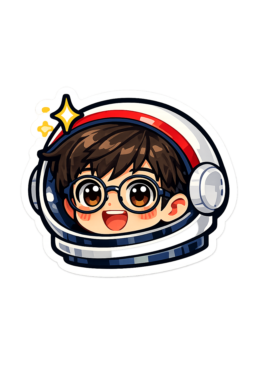 Sticker da cabeça do mascote astronauta da Ludonave